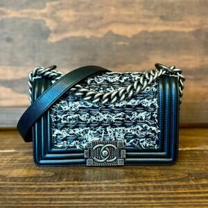 CHANEL Tweed Boy Bag Small